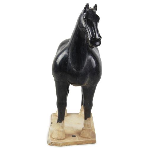 仿唐黑釉马 动物造型陶泥马雕塑 工艺品摆件(本产品已售完,需要的请